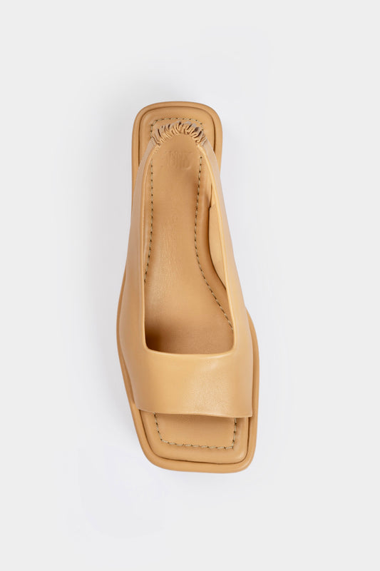 "Level up" - beige platform sandals from premium Swedish shoe brand ANNY NORD. topview